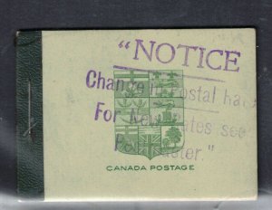 Canada Booklet #3e Very Fine Never Hinged Complete Booklet