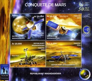 Malagasy 2011 SPACE Conquest of March Sheet Perforated Mint (NH)