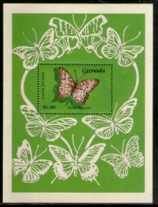 Grenada 1989 White Peacock Butterfly Insect Sc 1765 M/s MNH # 13043