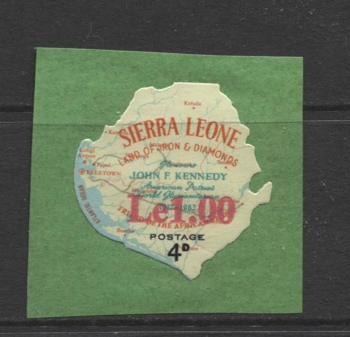 Sierra Leone - Scott 298 - Kennedy - 1965 - MNH - 1le on a 4d stamp