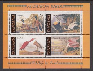 Tanzania 309a Birds Souvenir Sheet MNH VF