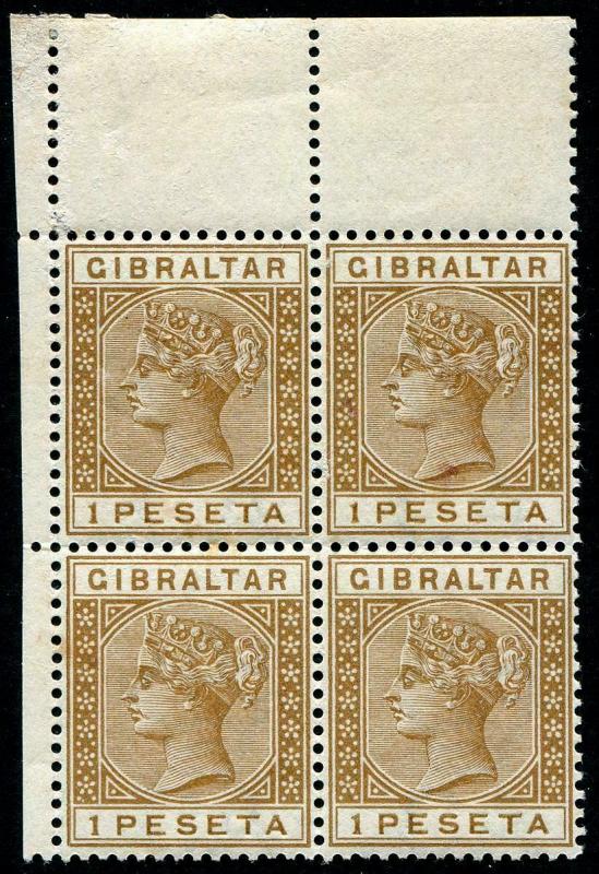 HERRICKSTAMP GIBRALTAR Sc.# 36 Mint VF NH Block of Four. Scott Retail $800.00