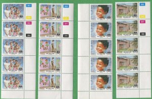 16 Blocks of 5 Stamps 1993 Namibia 738-741 Cat Value $44 SOS Child Care Village