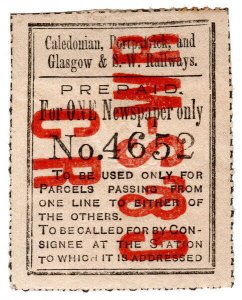 (I.B) Caledonian, Portpatrick & Glasgow & SW Railways : Newspaper Parcel