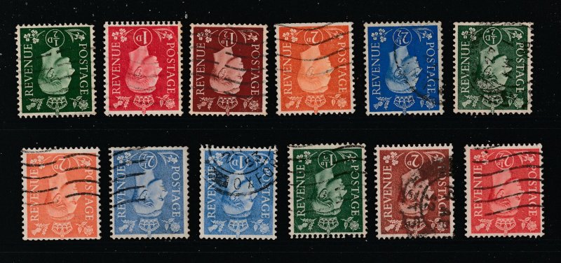 Great Britain a small used lot of KGVI all inverted watermarks