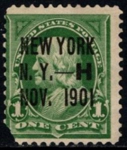 1898 US Scott #- 279 1 Cent Benjamin Franklin New York N. Y.  Precancel Used