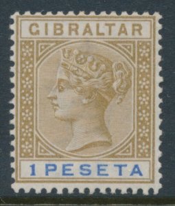 Gibraltar 1895 Spanish Currency 1 Peseta SG 31 MH