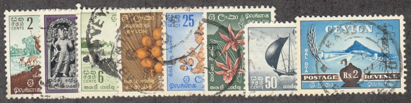 Ceylon - 1958-59 - SC 346-52,354 - Used - 346 thin, 348 corner