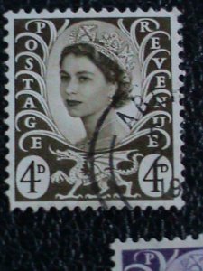 ​Wales & Monmouth Stamp:1958-69- SC#7-11 very old used Stamps