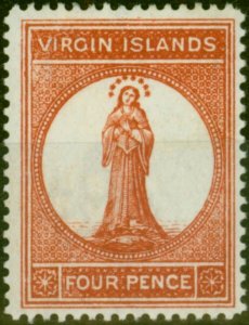 Virgin Islands 1887 4d Brown-Red SG37 Fine MM-Variant 3