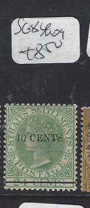 MALAYA STRAITS  SETTLEMENTS  (P0302BB) QV  10C/24C  SG 86   MOG