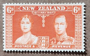 New Zealand #225 6d Coronation of George VI & Elizabeth MNG (1937)
