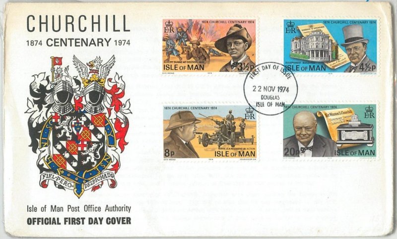 66415 - ISLE of MAN - POSTAL HISTORY - FDC COVER 1974 - CHURCHILL-