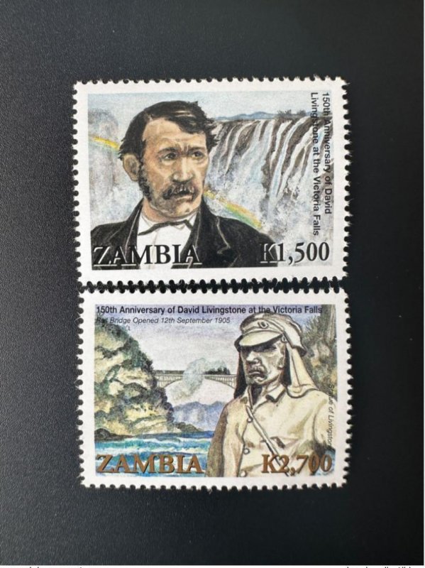 2006 Zambia Mi. 1572 - 1573 150 Years David Livingstone at the Victora Falls-