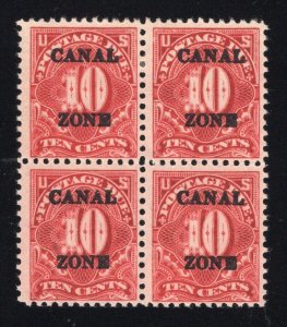 Canal Zone 1925 10¢ Postage Due Blk of 4,PF Cert-OG MH/MNH-SC# J20 (ref# 204039)