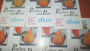 Discount Postage 7x Peaches & Pears 32c US Booklet  Face $44.40 #2487-88 VF MNH