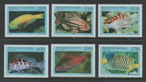 Thematic Stamps Animals - BENIN 1997 FISHES 6v mint