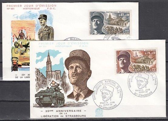 France, Scott cat. B432-B433. Liberation of Strasbourg issue. First day cover.