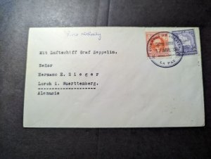 1932 Bolivia Airmail LZ 127 Graf Zeppelin Cover La Paz to Lorch Wurtt Germany