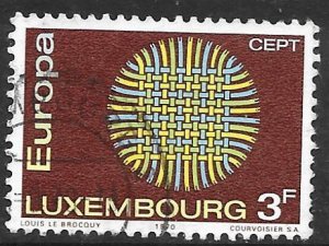 Luxembourg 489: 3f Fabric sun, used, F-VF