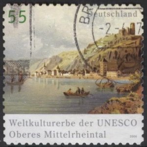 Germany 2379 (used) 55c Upper Middle Rhine Valley (painting by Köhler) (2006)