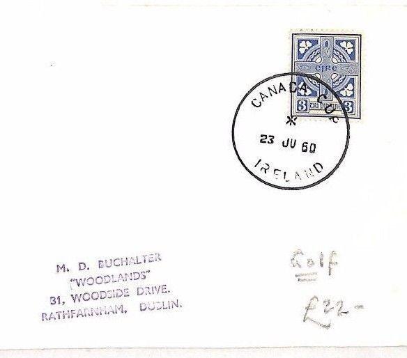 BG6 EIRE GOLF Cover 1960 Superb Special *CANADA CUP IRELAND* Skeleton Postmark