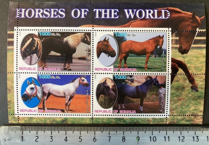 Somalia 2002 horses of the world animals m/sheet MNH #4 