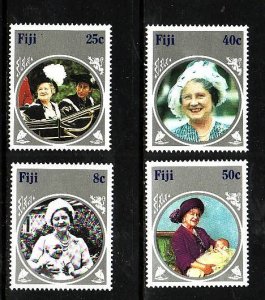 Fiji-Sc#531-4-unused NH set-Queen Mother-85th birthday-id1-1985-