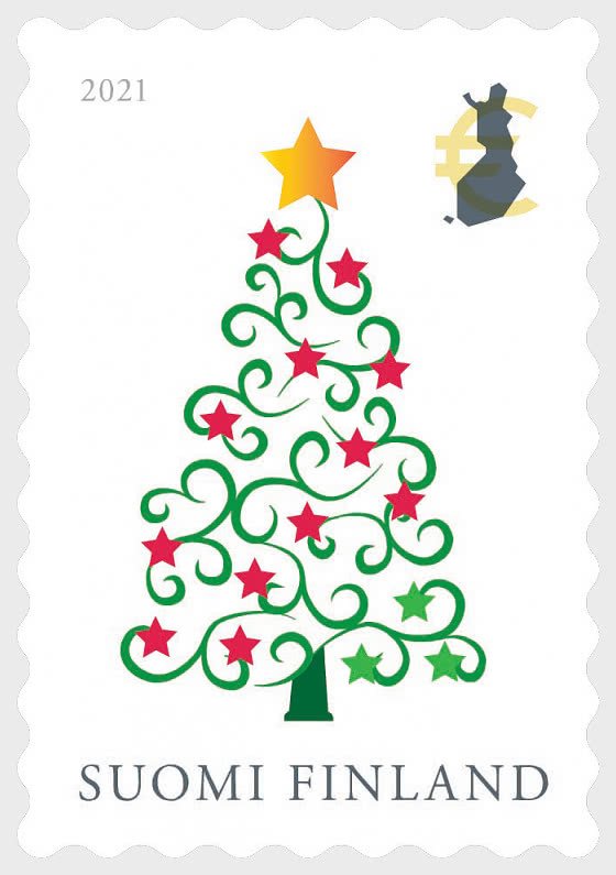Stamps of Finland 2021 -  Christmas 2021 - Christmas Tree.