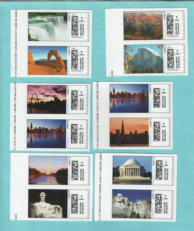 1CVP86/97, the 12 MNH stamps PARKS, CITY SKY LINES and PRESIDENTIAL MEMORIALS VF