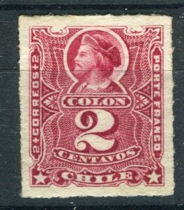 CHILE; 1900 early Columbus rouletted issue Mint hinged Shade of 2c. value