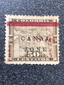 Canal Zone 18b Used PANAMA reading down/up KSPhilatelics (18bCZ065)