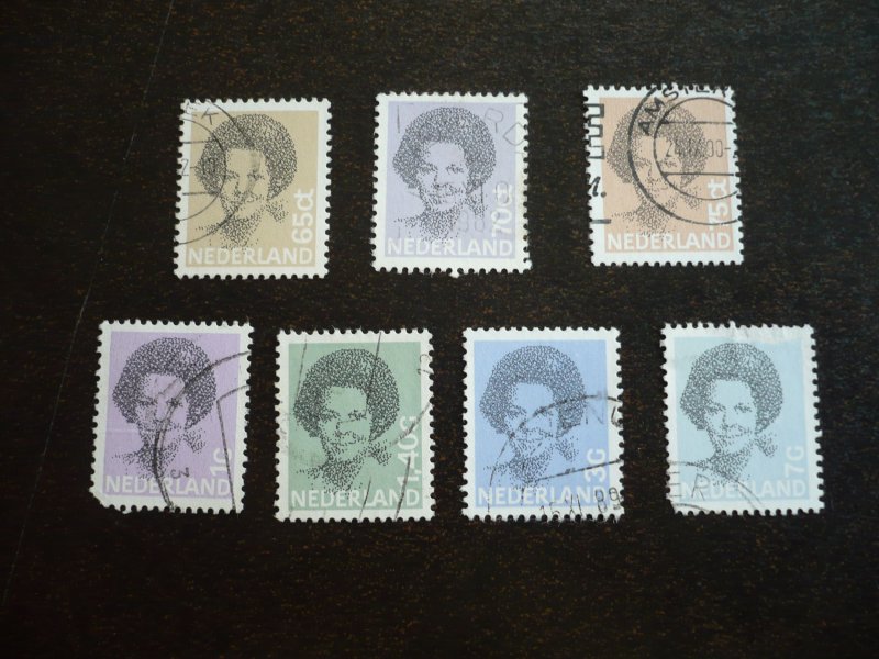 Stamps - Netherlands - Scott# 620-622,624,625,627,631- Used Part Set of 7 Stamps