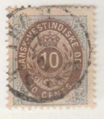 U.S. Danish West Indies #10 Stamp - Used Single