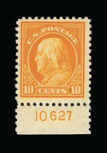 EXCEPTIONAL GENUINE SCOTT #510 F-VF MINT OG H 1917 PERF-11 UNWMK PLATE #10627