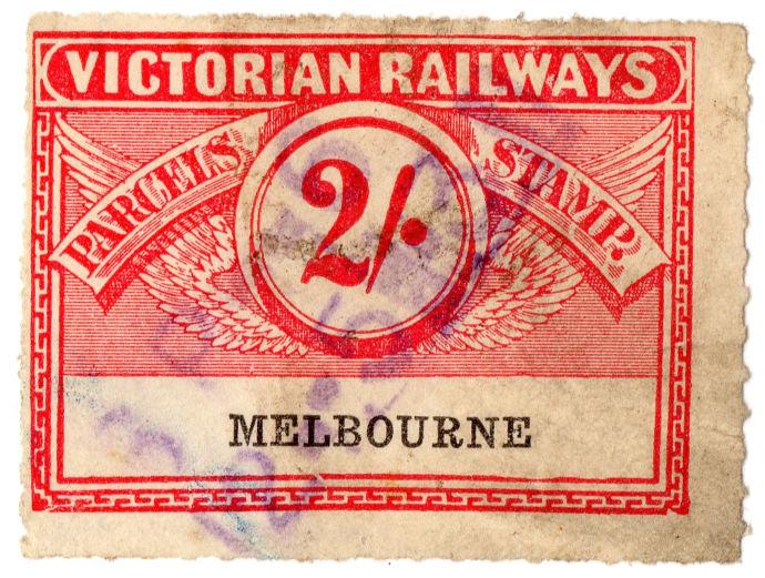 (I.B) Australia - Victoria Railways : Parcels Stamp 2/- (Melbourne)