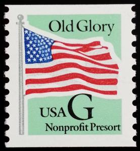 1995 5c G Old Glory, Non-Profit Green Scott 2893 Mint F/VF NH