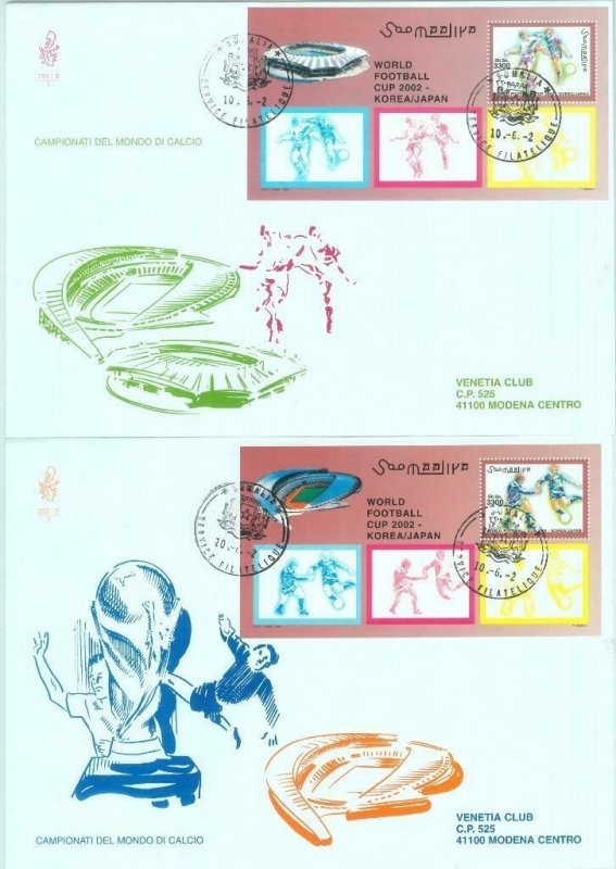 84827 - SOMALIA - Postal History - Set of 2 FDC COVERS World Football Cup  2002