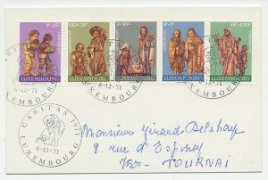 Cover / Postmark Luxembourg 1971 Jesus - Mary - Joseph - The shepherds - The thr