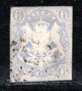 German States Bavaria Scott # 17, used