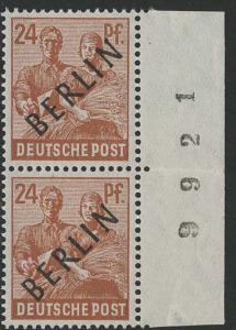 Germany Berlin Scott # 9N9, mint nh, pair, plate #