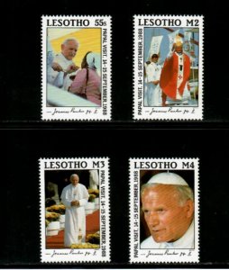 Lesotho 1988 - Pope John Paul ll Visits - Set of 4 Stamps - Scott #650-3 - MNH