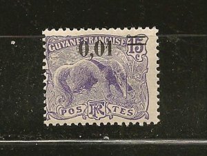 French Guiana SC#94 Surcharged Mint Hinged