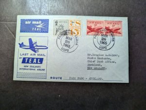 1965 American Samoa Airmail Cover Pago Pago to Auckland NZ via TEAL Last Airmail