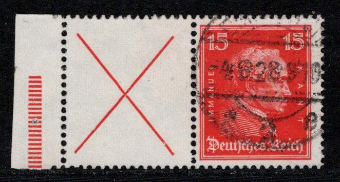 Germany Scott # 356, label X, used, se-tenant, Mi # W23