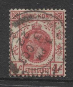 Hong Kong - Scott 133 - KGV- Definitive-1921- Used- Single 4c Stamp