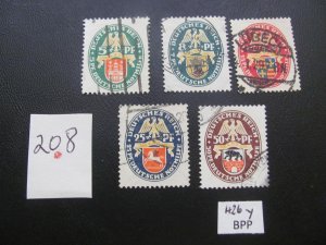 Germany 1928 USED  SC B23-B27 SET XF 200 EUROS (208)