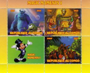 Congo 2013 Disney Magic Moments on Stamps Sheet Perforated mnh.vf