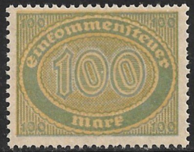 GERMANY 1920-22 100m INCOME TAX Revenue Erler No.H10b MNG