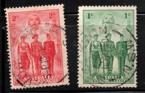 AUSTRALIA Scott # 184-5 Used - WWII